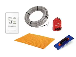 Mat with Aube Prog Thermostat Electric Tile Radiant Warm Floor Heat Heated Kit Mat with Aube Prog Thermostat Electric Tile Radiant Warm Floor Heat Heated Kit