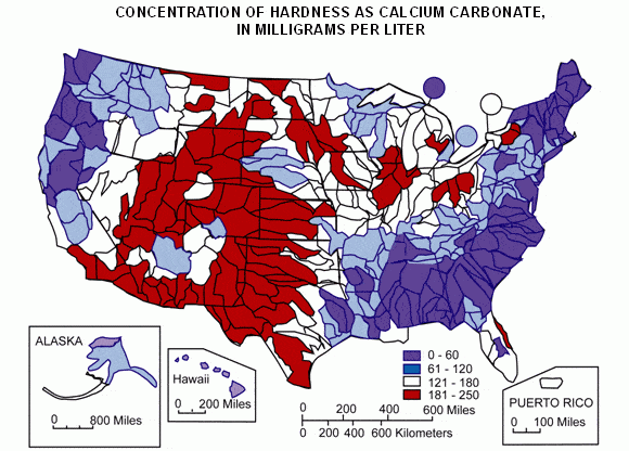 Hard Water and Tankless Water Heater Map