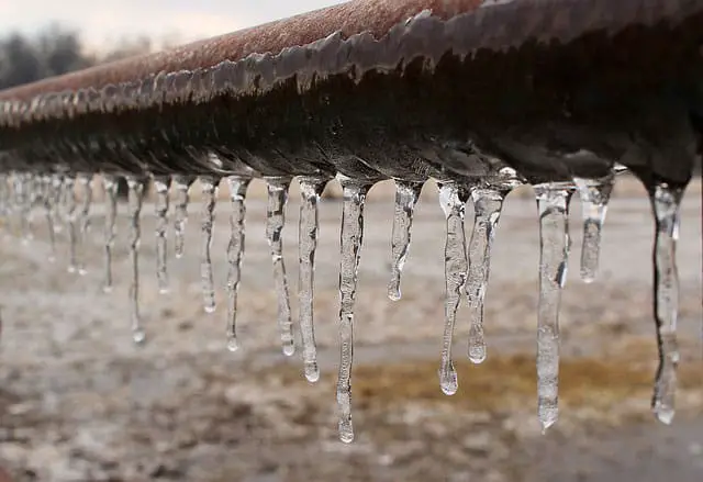 Icicles on frozen pipes