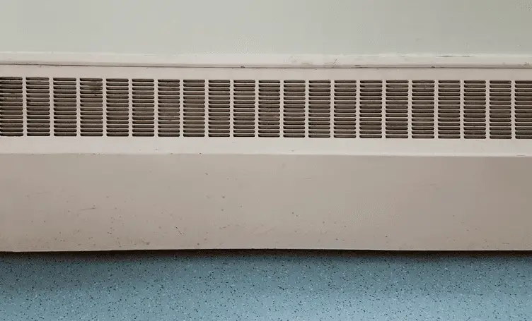 white baseboard heater